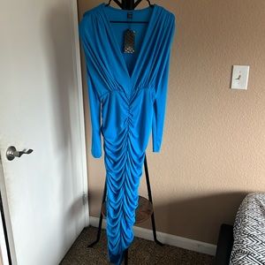 SHEIN long sleeve rouched dress